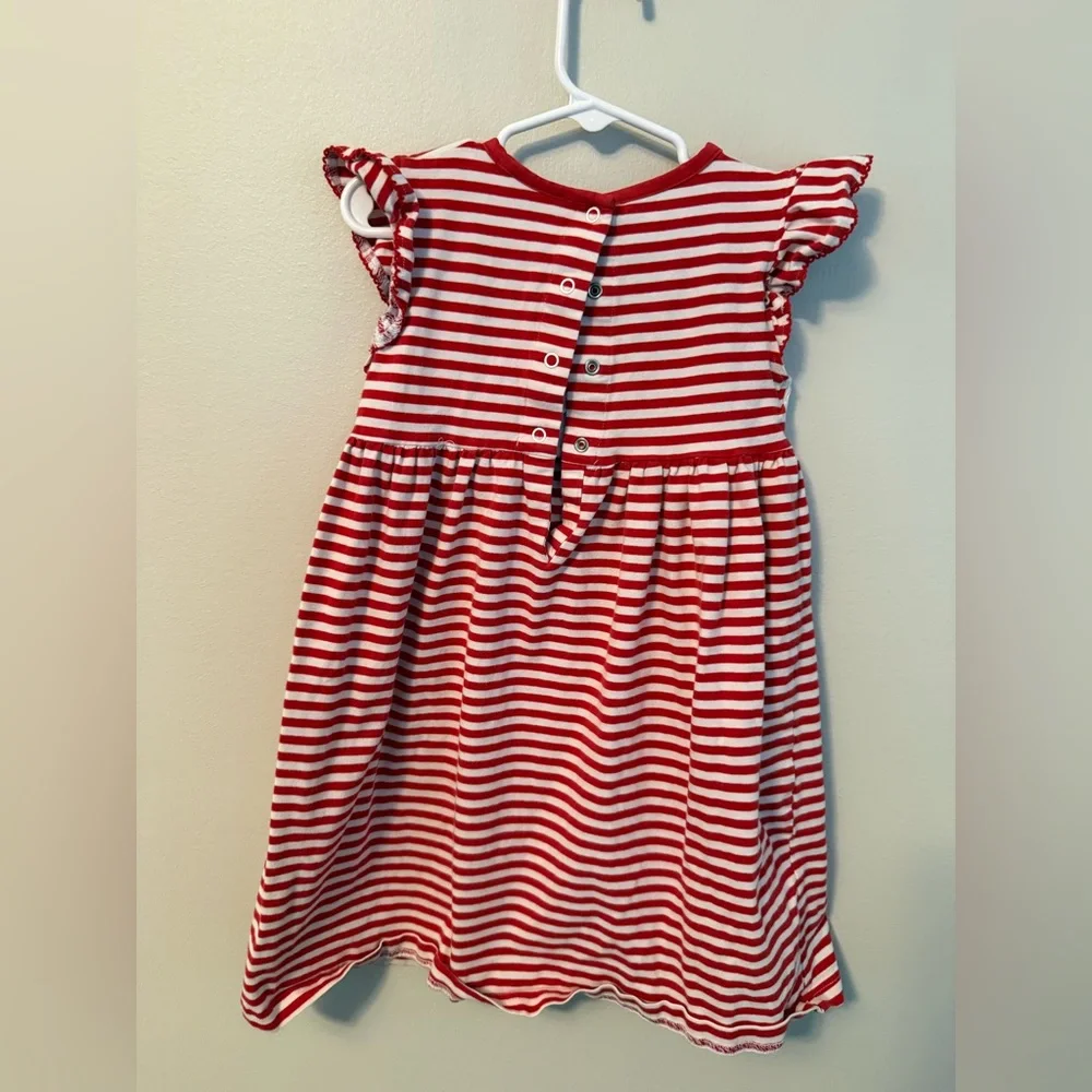 Smockingbird Toy Story Smocked Red and White Striped Dress
